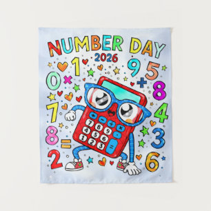 Number Day 2026 Cute Maths Calculator Poster Tapestry