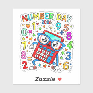 Number Day 2026 Cute Maths Sticker for Kids