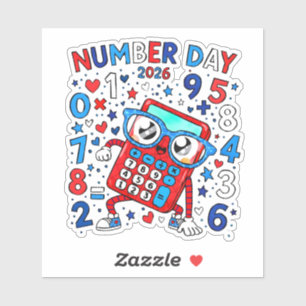 Number Day 2026 Cute Maths Sticker for Kids