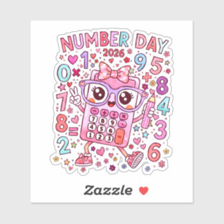 Number Day 2026 Cute Maths Sticker for Kids