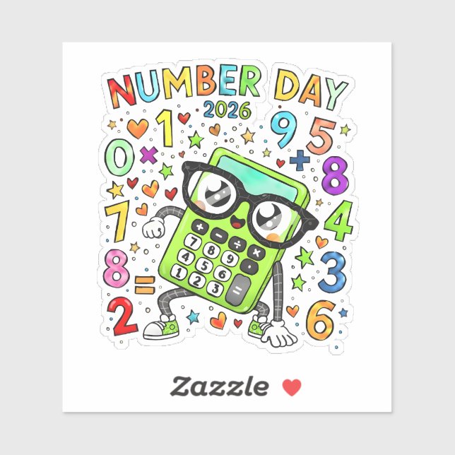 Number Day 2026 Cute Maths Sticker for Kids (Sheet)