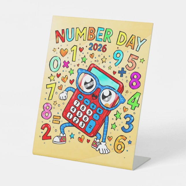Number Day 2026 Maths Pedestal Sign for Schools (Front)