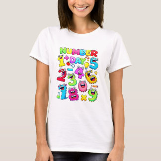 Number Day Funny Cartoon Numbers T Shirt
