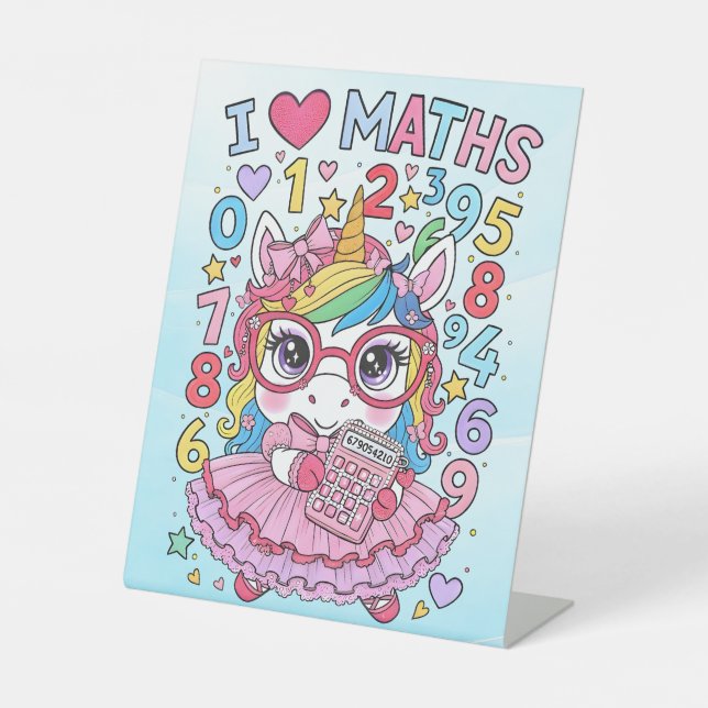 Number Day I Love Maths Pedestal Sign for Schools (Front)