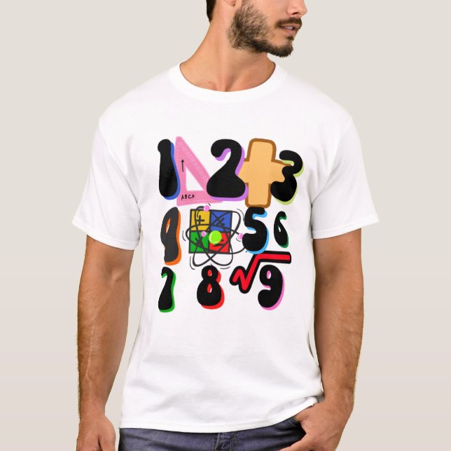 number day kids costume numbers math day calculato T-Shirt (Front)