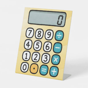 Number Day Maths Calculator Pedestal Sign for Scho
