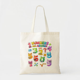 Number Day Tote Bag   Colourful Maths Numbers