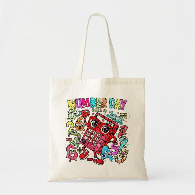 Number Day Tote Bag | Fun Maths Numbers (Front)