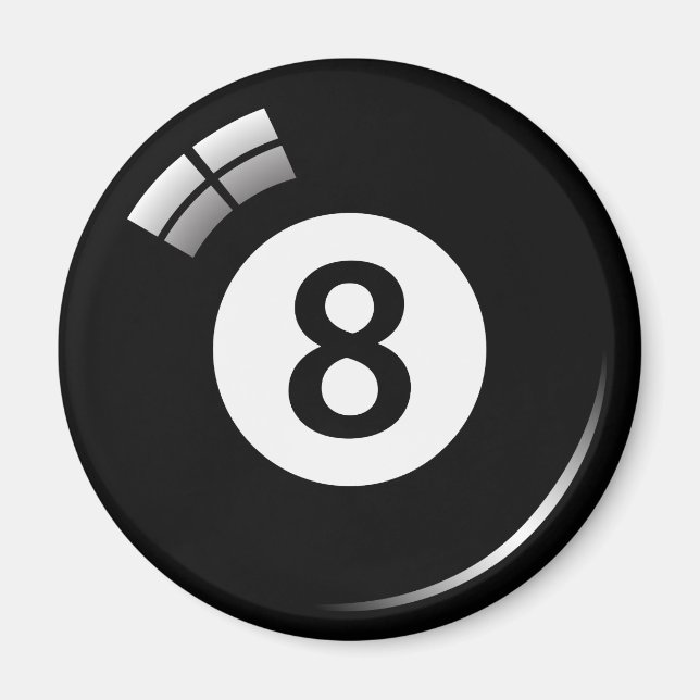 Number eight magic pool ball fridge magnet (Front)