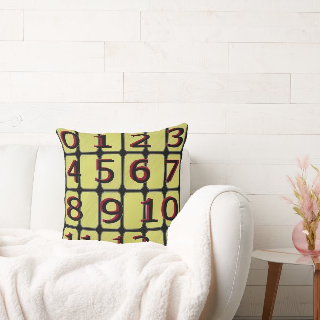 Number Eye Chart Throw Pillow (Couch)