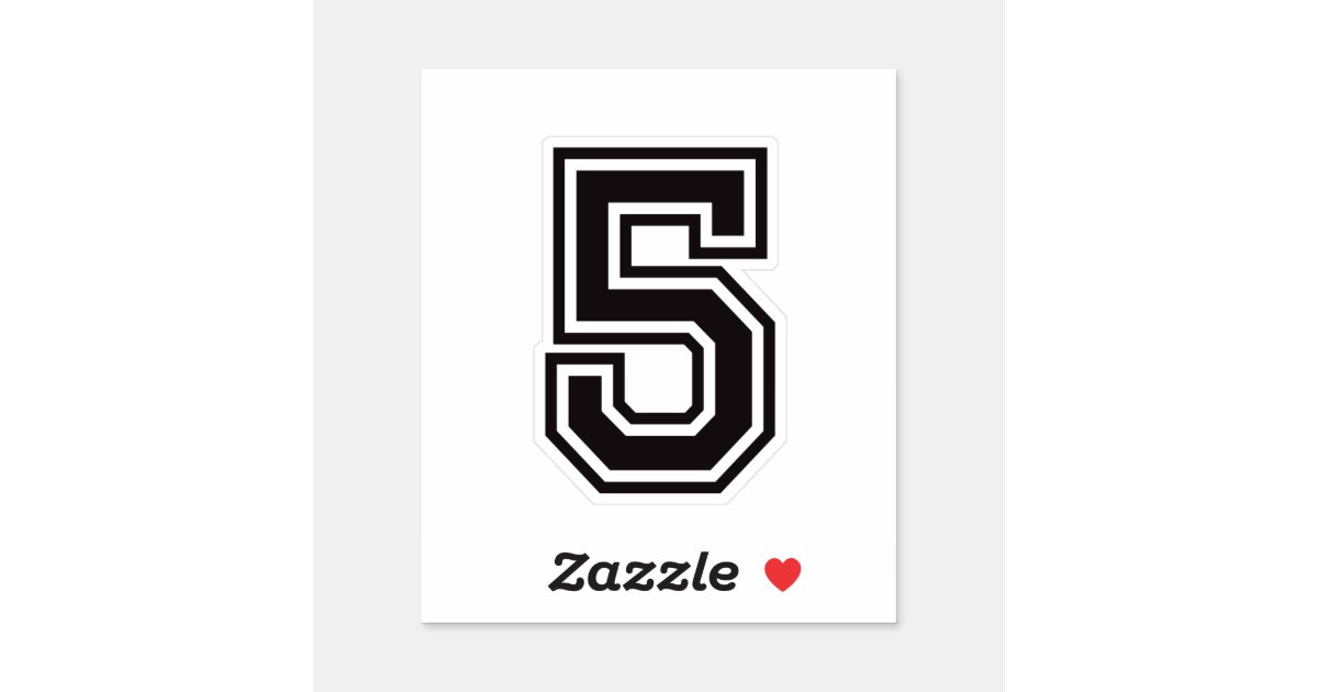 Number three 3 sporty college font sticker, Zazzle