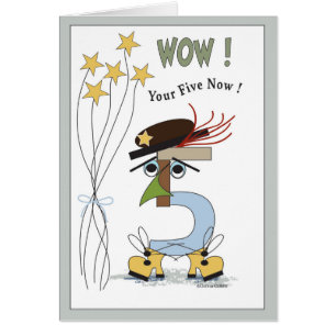 Number Five Birthday Card