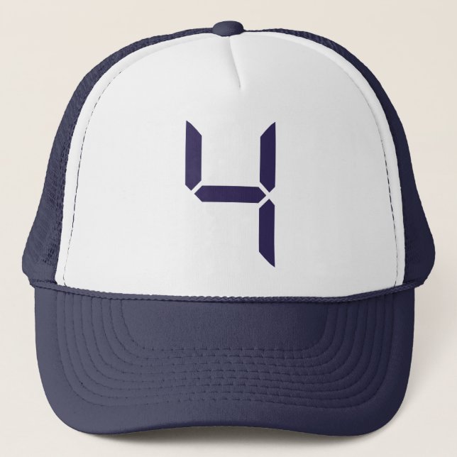 Number - Four - 4 Trucker Hat (Front)