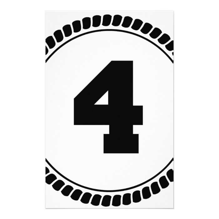 Number Four Circle Customized Stationery