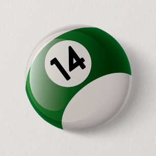NUMBER FOURTEEN BILLIARDS BALL BUTTON