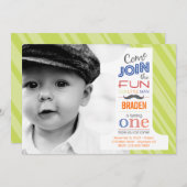 Number Fun MUSTACHE FIRST BIRTHDAY invitation (Front/Back)
