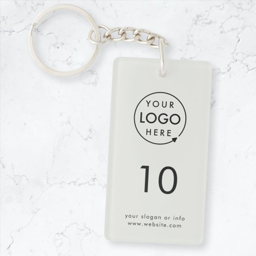 Number  Gray Logo Business Hospitality Property Keychain