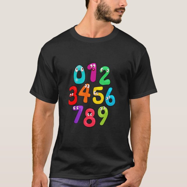 Number Learning calculator costume matc day Math O T-Shirt (Front)