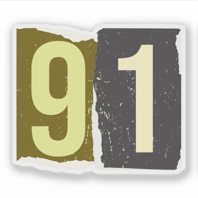 Number Magazine Ransom 91 Sticker (Front)