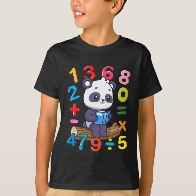 Number Maths Day Symbol Boys Girls Kids Numbers T-Shirt (Front)