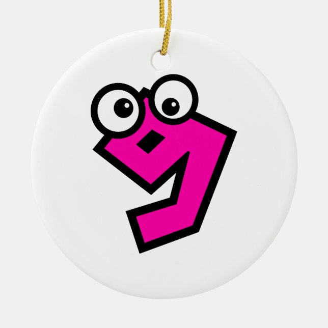 Number Nine Ceramic Ornament (Front)