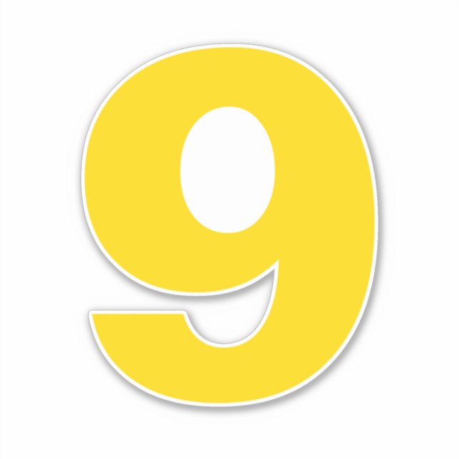 Number Nine Gold and White Sticker (Front)