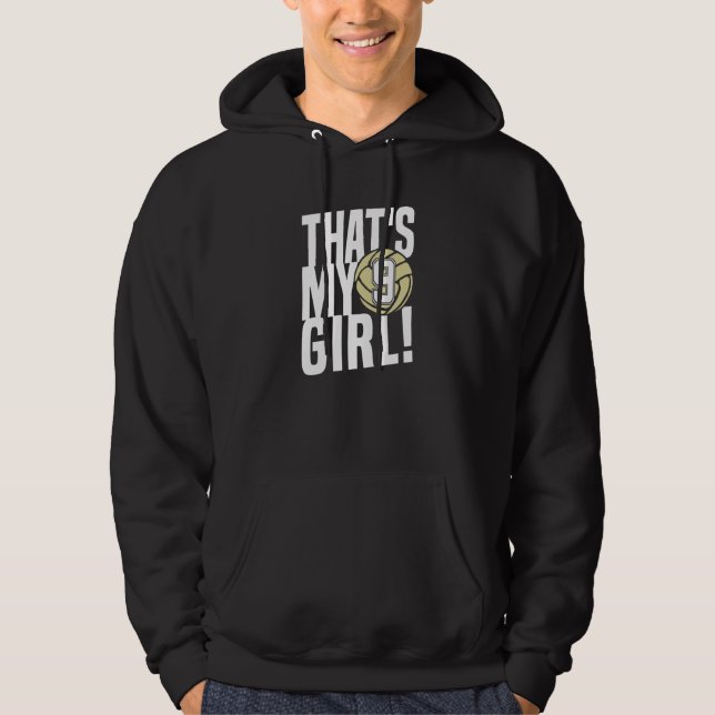 Number Nine That's My Girl  9 Volleyball Mom Dad F Hoodie (Front)