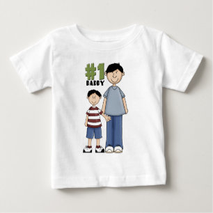 Number one, #1 Dad father and boy child Baby T-Shirt