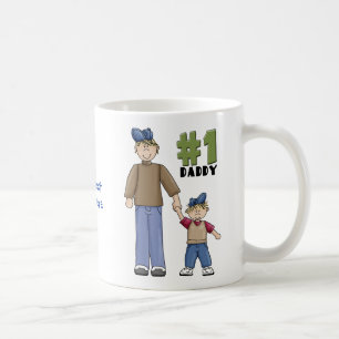 Number one, #1 Dad father and boy child Coffee Mug