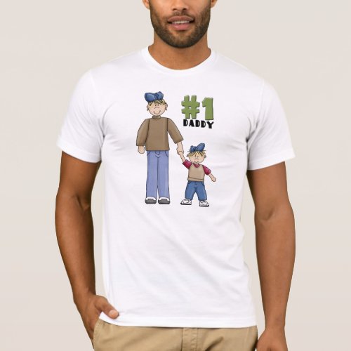 Number one 1 Dad father and boy child T_Shirt
