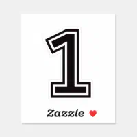 Number three 3 sporty college font sticker, Zazzle