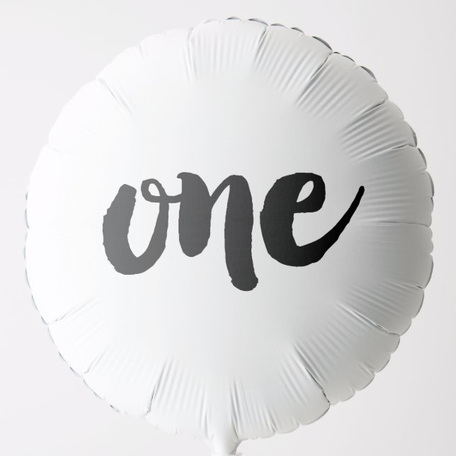 Number One 1st Birthday Brush Calligraphy Script Balloon (Front)