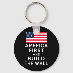 Number One Again And Build A Wall Keychain