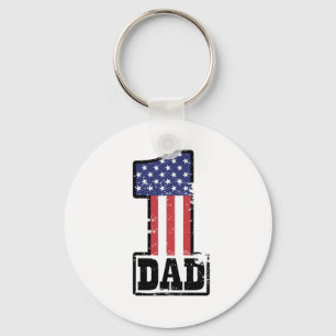 Number One American Dad Keychain
