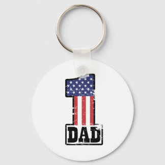 Number One American Dad Keychain