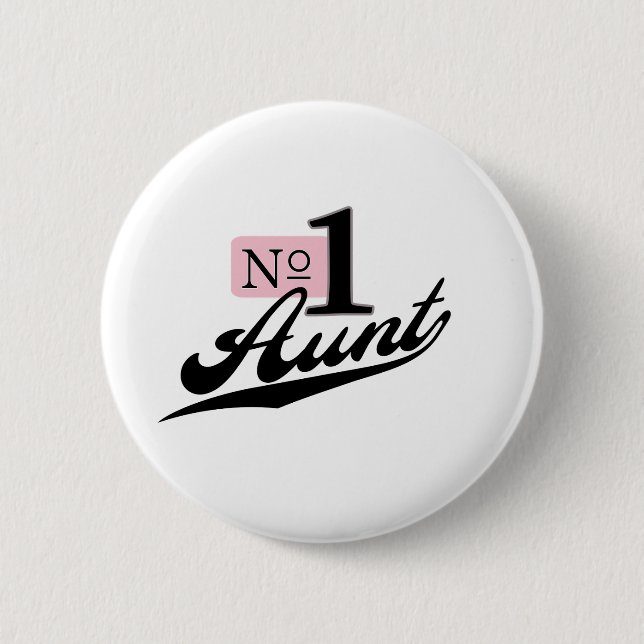 Number One Aunt Pinback Button (Front)