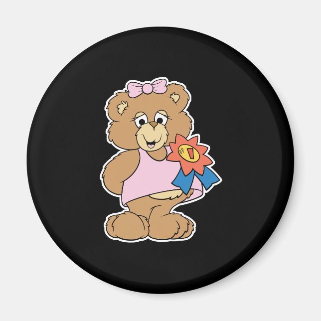 Number One Award Girl Bear Magnet (Front)