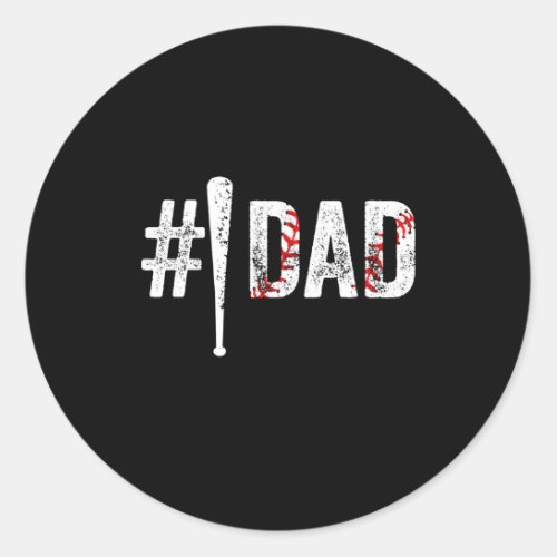 Number One Baseball Dad For Fathers Day Daddy Classic Round Sticker