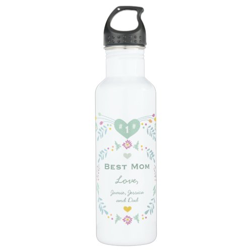 Number One Best Mother Personalized Water Bottle