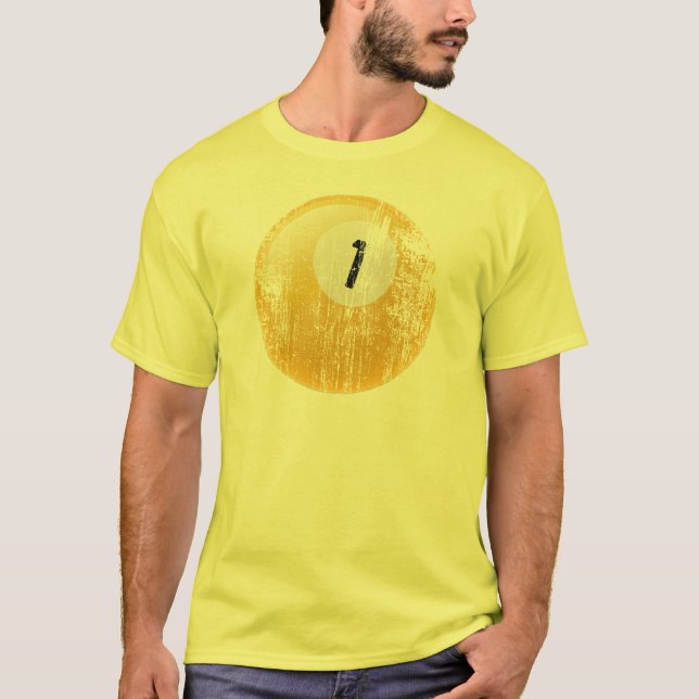 NUMBER ONE BILLIARDS BALL - AGED AND ERODED T-Shirt (Front)