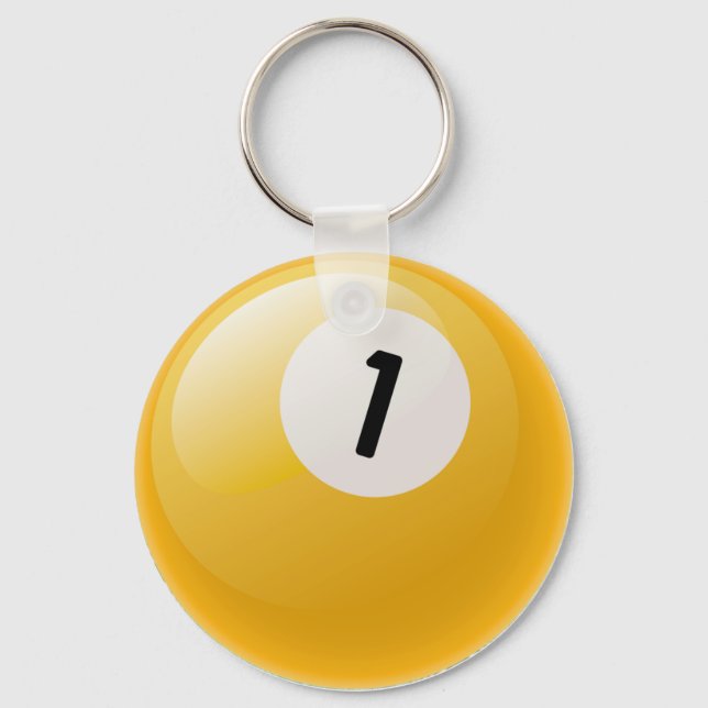 NUMBER ONE BILLIARDS BALL KEYCHAIN (Front)
