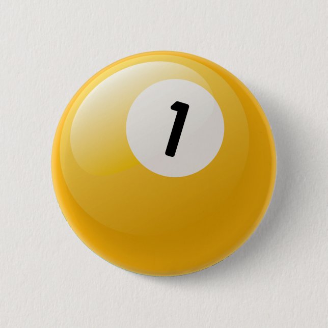NUMBER ONE BILLIARDS BALL PINBACK BUTTON (Front)