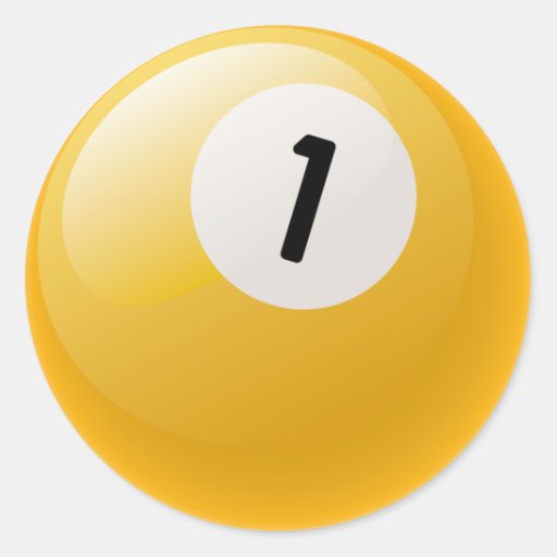 NUMBER ONE BILLIARDS BALL CLASSIC ROUND STICKER | Zazzle