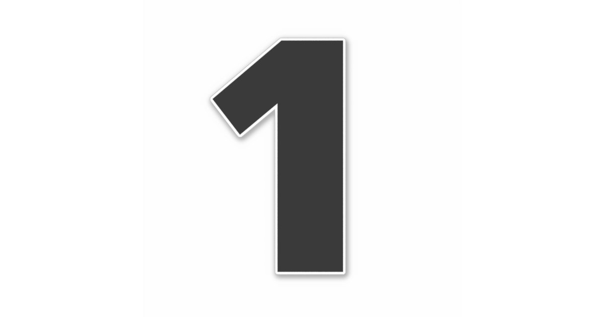 Number One Black and White Sticker | Zazzle