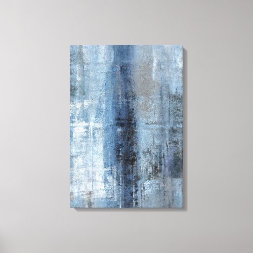 Number One Blue and Grey Abstract Art Print