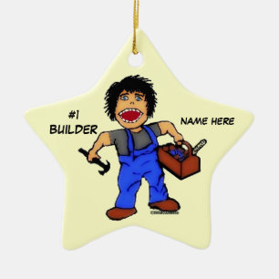 Number One Builder Ceramic Ornament