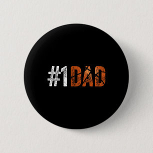 Number One Bysketbyll Dad From Son For Fathers Day Button