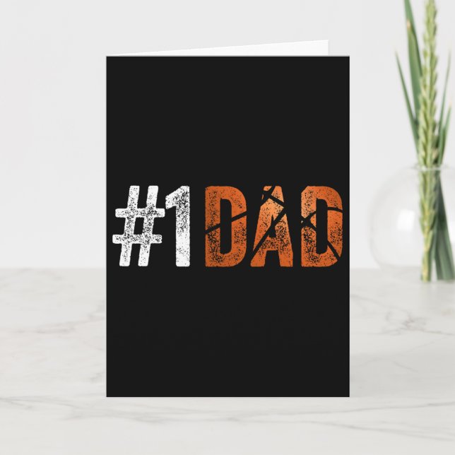 Number One Bysketbyll Dad From Son For Fathers Day Card (Front)