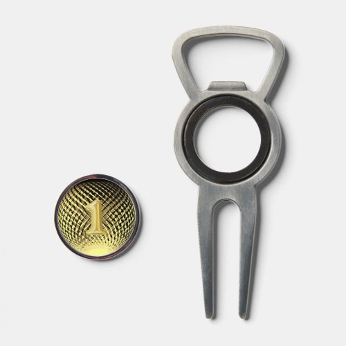 Number one Champion Gold medal Golf Balls Divot Tool