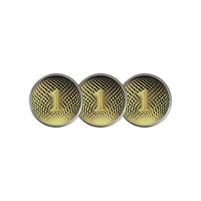 Number one Champion Gold medal Golf Balls Golf Ball Marker (3 Up)